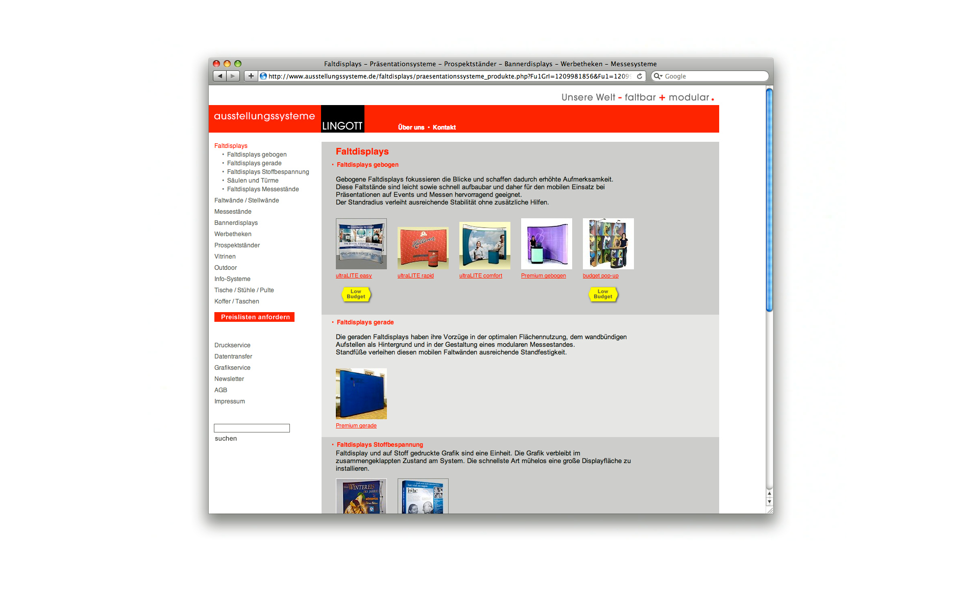 Lingott Ausstellungssystem CMS Websystem Web shop