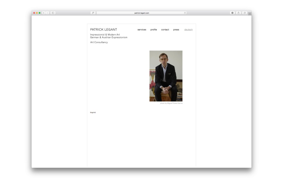 Patrick Legant Corporate Design Website Kunstberater