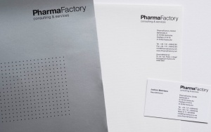 Pharma Factory Briefausstattung Angebotsmappe Webauftritt Corporate Identity
