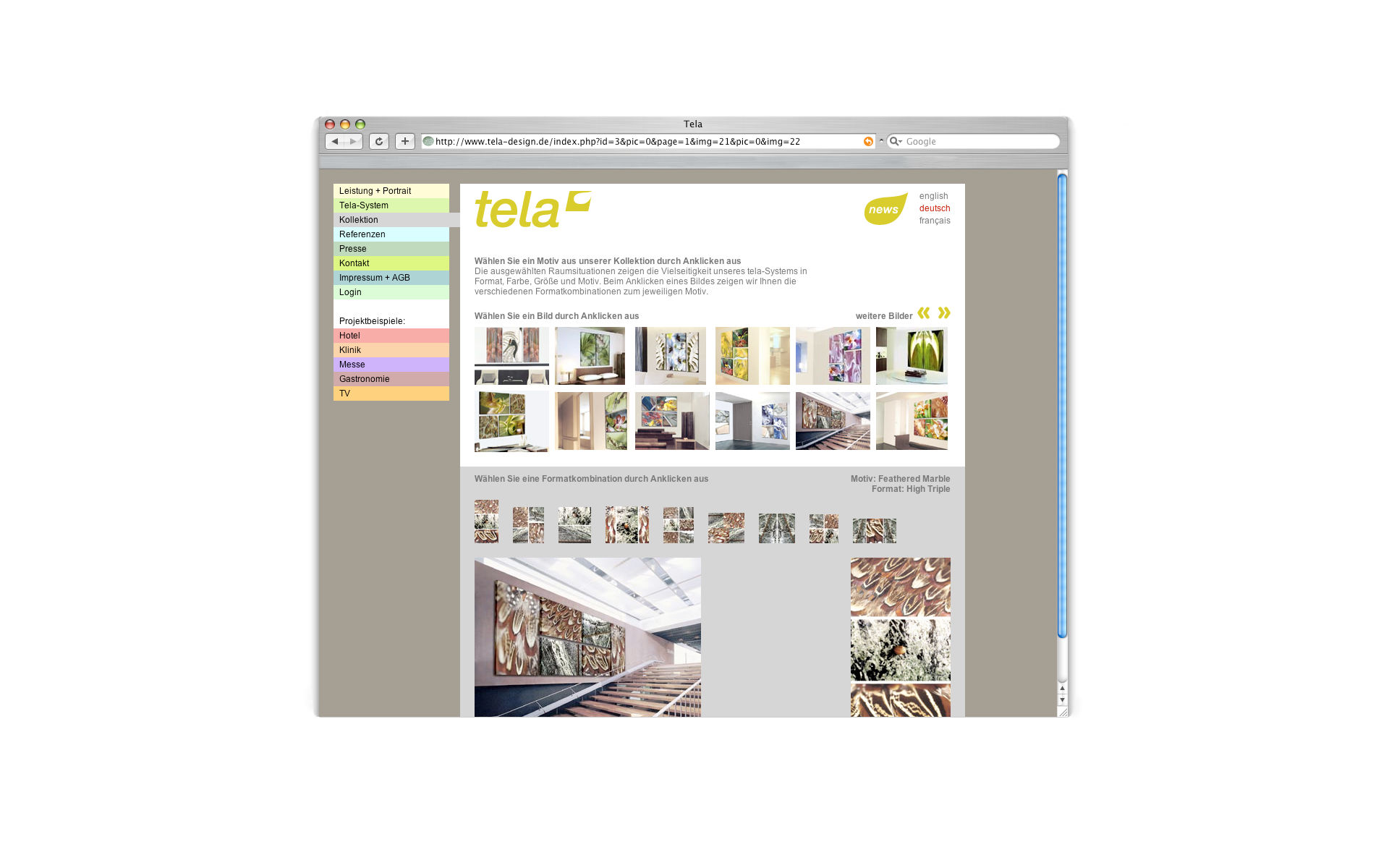 Tela Webdesign CMS System Farbsystem