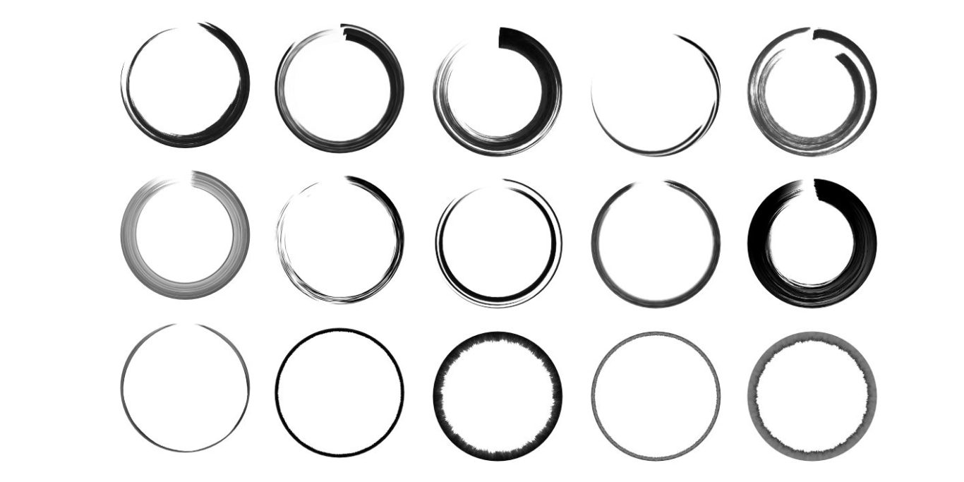 Verschiedene kreisförmige Fortschrittsindikatoren in verschiedenen Graustufen angeordnet.