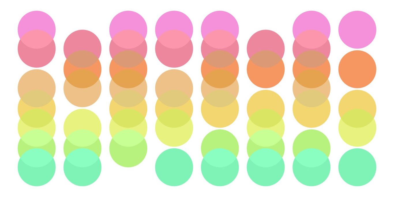 pastellfarbene Kreise in sanften Farbverläufen angeordnet.