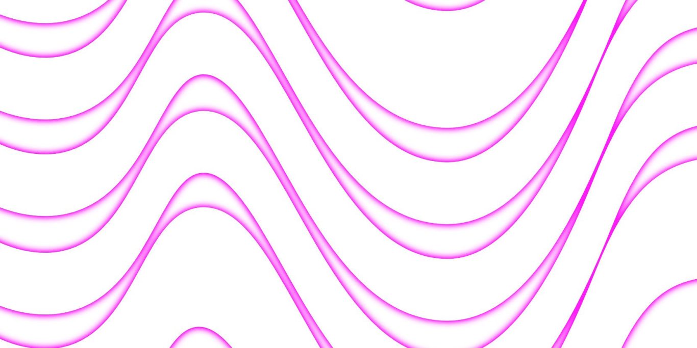 Wellenförmige, pinkfarbene Linien auf weißem Hintergrund.