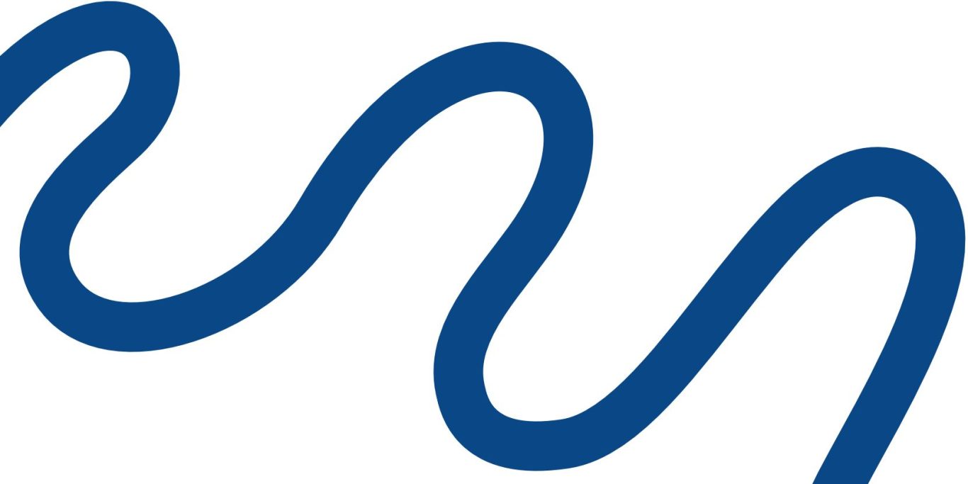 Blaues, gewundenes Linienmuster mit sanften Kurven.