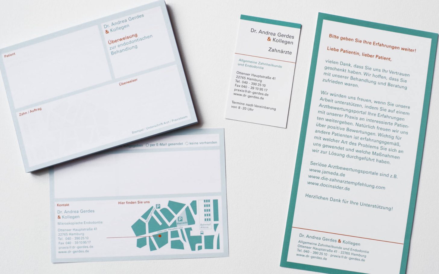 Formulare und Visitenkarten in minimalistischem Design
