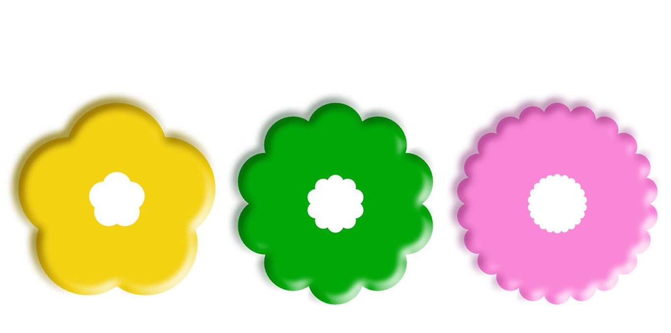 Orientierungssysteme sind kein gelb, grün, rosa Blüten in dreidimensionaler iconform